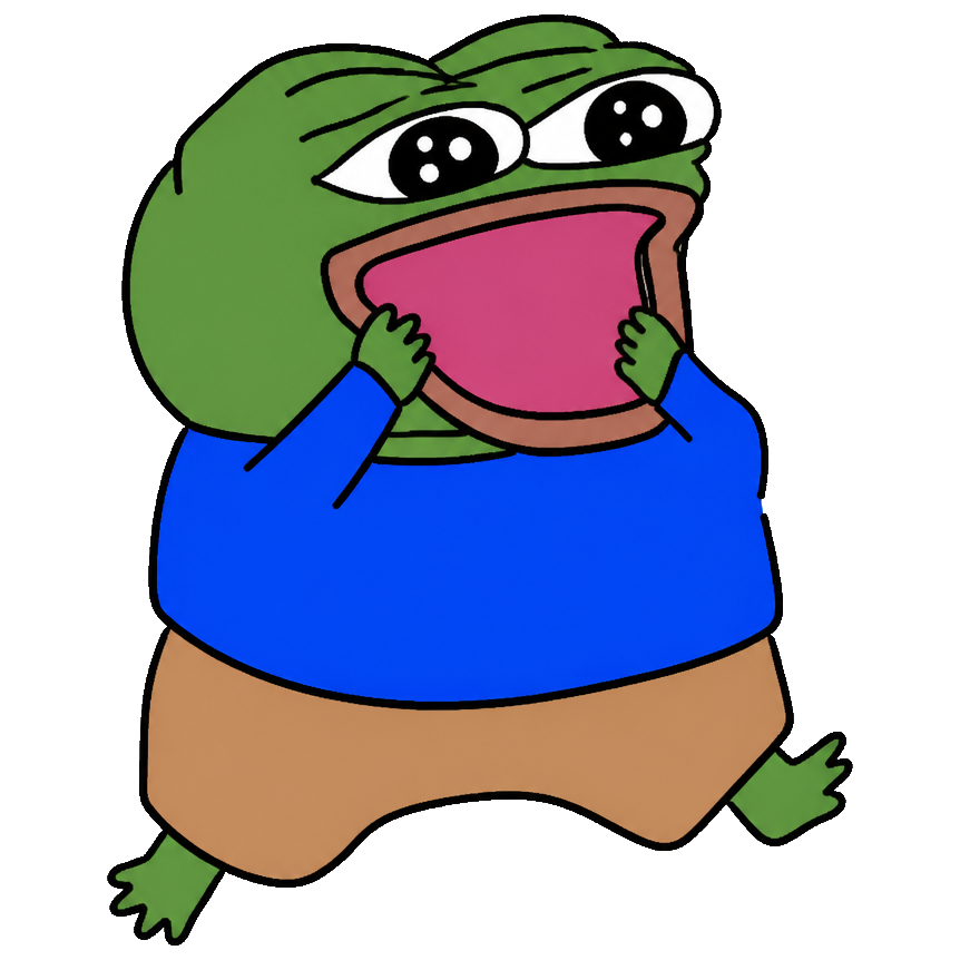 Excited Pepe from Tendie Chomp.